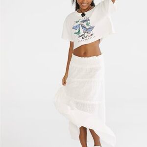 Aeropostale Elegant White Maxi Skirt